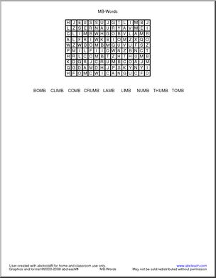 Word Search: Silent Blend MB words (primary)