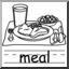 Clip Art: Basic Words: Meal B&W (poster)