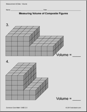 Common Core: U.S. Measurement – Measuring Volume of Composite Figures