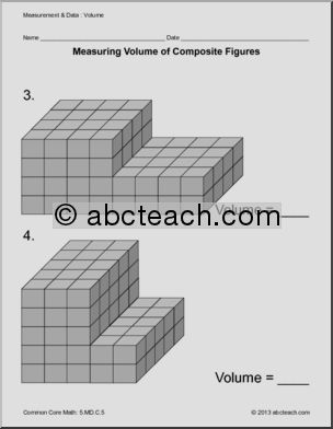 Common Core: U.S. Measurement – Measuring Volume of Composite Figures