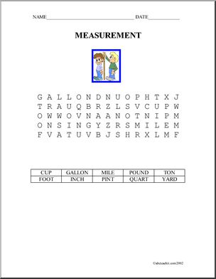 Measurement Word Search