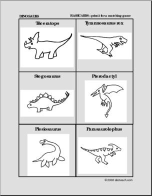 Free Printable Dinosaur Flashcards and Memory Game for Kids