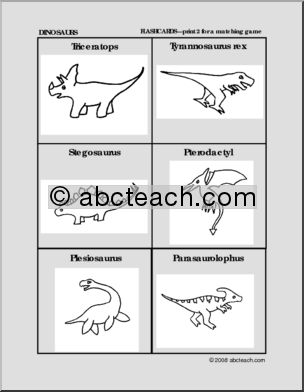 Flashcards: Dinosaurs (preschool/primary)