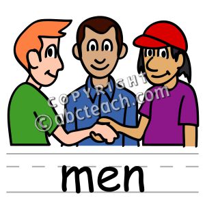 Clip Art: Basic Words: Men Color (poster)
