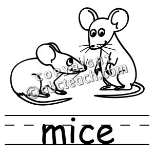 Clip Art: Basic Words: Mice B&W (poster)