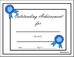 Certificate: Outstanding Achievement Award – General