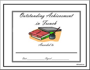 Certificate: Outstanding Achievement Award – French