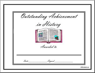 Certificate: Outstanding Achievement Award – History