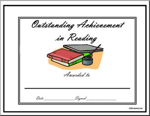 Certificate: Outstanding Achievement Award – Reading