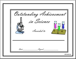 Certificate: Outstanding Achievement Award – Science