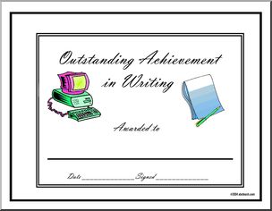 Certificate: Outstanding Achievement Award – Writing