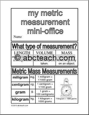 Measure Mass and Volume – Metric (b/w) Mini Office