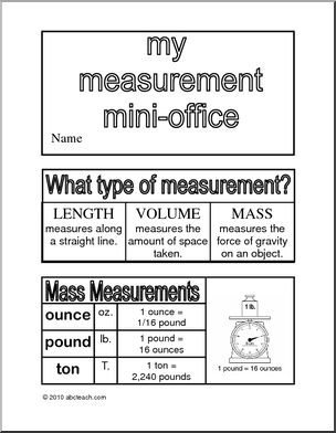 Measure Mass and Volume â€“ U.S. (b/w) Mini Office