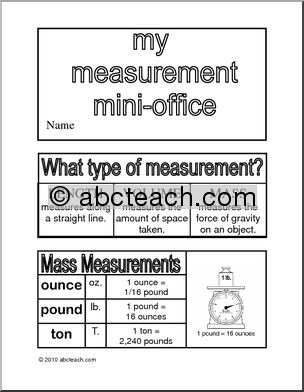 Measure Mass and Volume â€“ U.S. (b/w) Mini Office