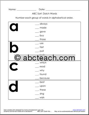 Second Grade Level Set 2′ Dolch Activity Pages