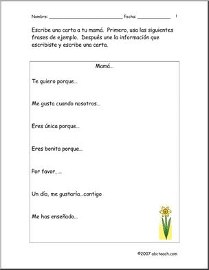 Spanish: Una carta a tu mamÂ·. (elementaria/secundaria)