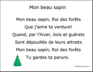 French: Chant de NoÃŽl–Mon beau sapin–affiche