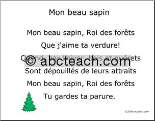 French: Chant de NoÃŽl–Mon beau sapin–affiche