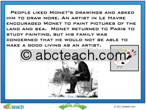 Interactive: Notebook: Reading Comprehension: Claude Monet (upper elementary)