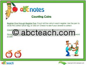 Interactive: Notebook: Math: Money (elem)