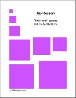 Pink Tower Squares (for Montessori) – no outline