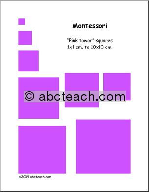 Pink Tower Squares (for Montessori) – no outline