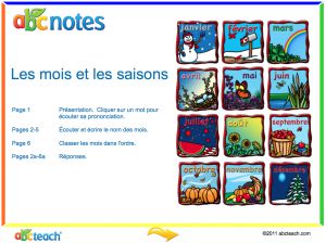 Interactive: Notebook: French: Les mois et les saisons (audio)