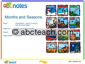 Interactive: Notebook: Audio: Months and Seasons (Early Reader, ESL, Special Needs)
