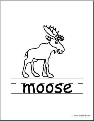 Clip Art: Basic Words: Moose B&W (poster)