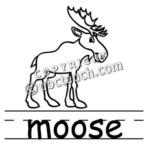 Clip Art: Basic Words: Moose B&W (poster)