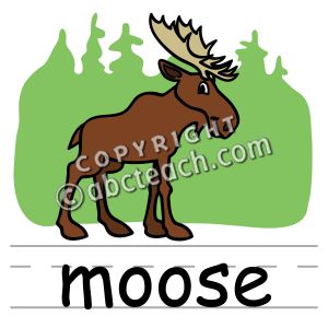 Clip Art: Basic Words: Moose Color (poster)