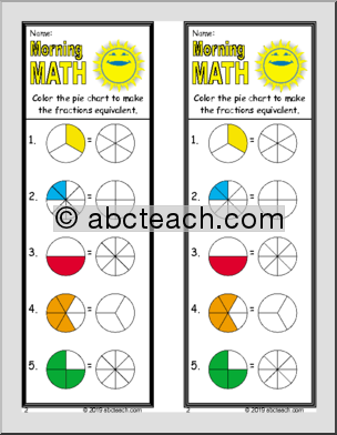 Morning Math Weekly Set – Equivalent Fractions