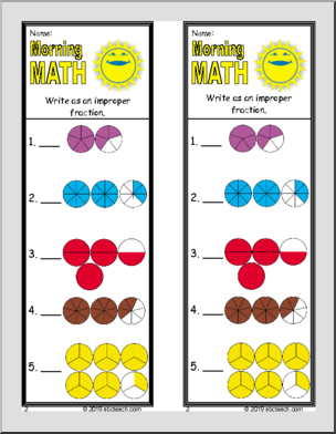 Morning Math Weekly Set – Mixed Numbers and Improper Fractions