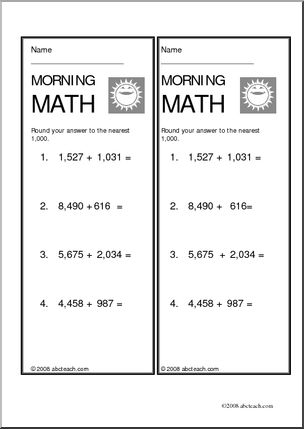 Rounding 3 Morning Math