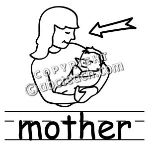 Clip Art: Basic Words: Mother B&W (poster)