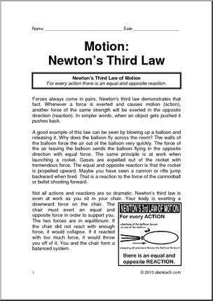 Unit: Newton’s Third Law (upper elem/middle)