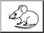Clip Art: Basic Words: Mouse (coloring page)