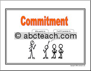 Poster: Life Skills – Commitment (stick figure)