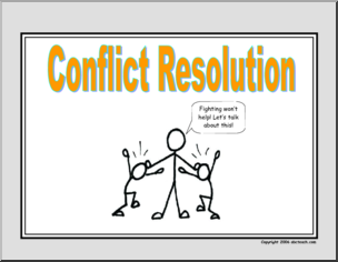 Poster: Life Skills – Conflict Resolution  (stick figure)