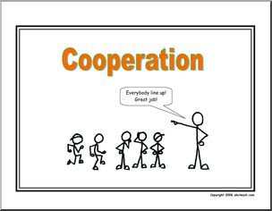 Poster: Life Skills – Cooperation  (stick figure)