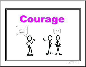 Poster: Life Skills – Courage  (stick figure)