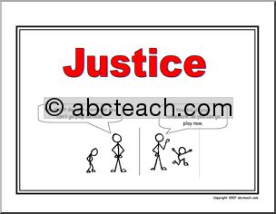 Poster: Life Skills – Justice (stick figure)