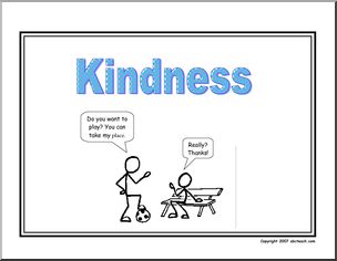 Poster: Life Skills – Kindness (stick figure)