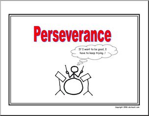 Poster: Life Skills – Perseverance (stick figure)