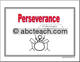 Poster: Life Skills – Perseverance (stick figure)