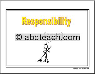 Poster: Life Skills – Responsibility (stick figure)