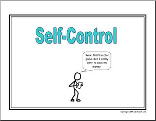 Poster: Life Skills – Self-Control (stick figure)