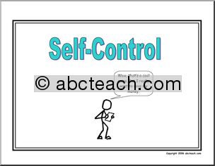 Poster: Life Skills – Self-Control (stick figure)