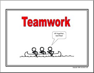 Poster: Life Skills – Teamwork  (stick figure)