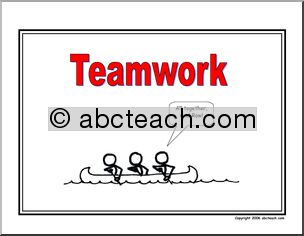 Poster: Life Skills – Teamwork  (stick figure)